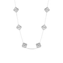 Colar Choker Flores Rosas Vazadas Banhado a Prata 925