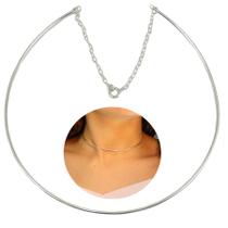 Colar Choker Gargantilha Aro Rigido Regulagem Prata Legitima 925