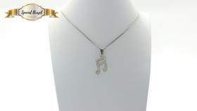 Colar Choker Gargantilha com Pingente de Notas Musicais com pedras cristais, folheado antialérgico. Colar Choker Gargantilha com Pingente de Notas Musicais com pedras cristais, folheado antialérgico.