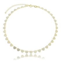 Colar Choker Gargantilha Coração Banhado a Ouro 18k Feminina