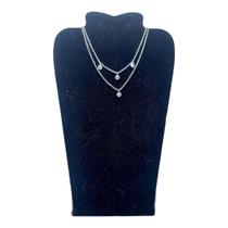 Colar CHOKER GARGANTILHA DUPLA AÇO INOX 4 PONTO LUZ zirconia Colar CHOKER GARGANTILHA DUPLA AÇO INOX 4 PONTO LUZ zirconia