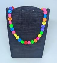 Colar Choker Gargantilha Miçangas Coloridas Smile Virginia Zé Tendência Moda Blogueira Cordão Praia Verão