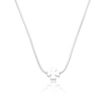 Colar Choker Gargantilha Prata 990 Trevo 4 Folhas Feminino