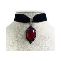 Colar Choker Gótico Feminino Com Pingente Vermelho Sangue De Bruxa, Acessórios De Joias Colar Choker Gótico Feminino Com Pingente Vermelho Sangue De Bruxa, Acessórios De Joias