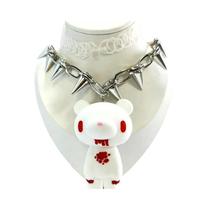 Colar Choker Gótico Punk Gloomy Bear Com Espinhos Para Mulheres, Corrente Com Rebites Y2K, Joias