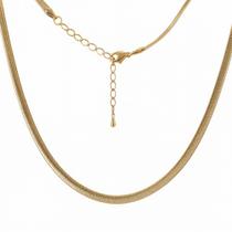 Colar Choker Laminada Folheada Ouro 18k