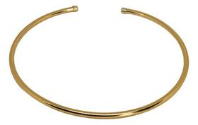 Colar Choker Liso Banhado Ouro Feminino Minimalista