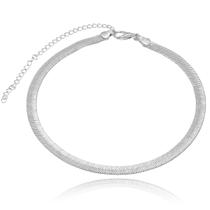 Colar Choker Malha Serpente Alto Brilho 6mm 30 cm Folheado a Prata 1000 Colar Choker Malha Serpente Alto Brilho 6mm 30 cm Folheado a Prata 1000