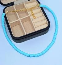 Colar Choker Miçangas Disco Fimo Disquinhos de Borracha Colorida Feminino Masculino Moda Praia Verão Gargantilha Colar Choker Miçangas Disco Fimo Disquinhos de Borracha Colorida Feminino Masculino Moda Praia Verão Gargantilha