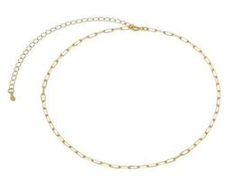 Colar Choker Micro Elos Retangulares Banhado em Ouro 18K
