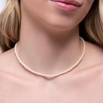 Colar Choker Mini Pérolas 4MM Tam 43cm Banho de Ouro18K Colar Choker Mini Pérolas 4MM Tam 43cm Banho de Ouro18K