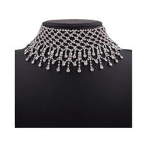 Colar Choker Multicamadas Com Franjas De Strass Para Mulheres, Joias De Moda Para Festas E Colar Choker Multicamadas Com Franjas De Strass Para Mulheres, Joias De Moda Para Festas E