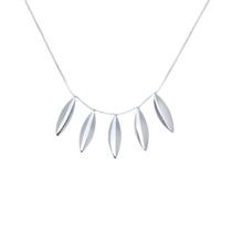 Colar Choker Navetes Lisas Banhado a Prata 925 Colar Choker Navetes Lisas Banhado a Prata 925