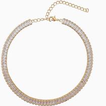Colar choker navetes zircônias, banhada a ouro 18k Colar choker navetes zircônias, banhada a ouro 18k