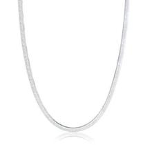 Colar choker no ródio branco, fita laminada 3mm