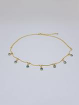 Colar choker olho grego banhado a Ouro Corais