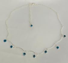 Colar choker olho grego banhado a Prata Corais