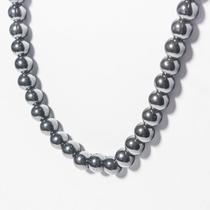 Colar Choker Pedra Hematita Bolinha 8mm Furada 45cm Rosca Colar Choker Pedra Hematita Bolinha 8mm Furada 45cm Rosca