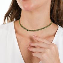 Colar Choker Pedras de Zircônia Verde Gargantilha Feminina Colar Choker Pedras de Zircônia Verde Gargantilha Feminina