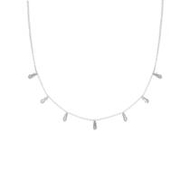 Colar Choker Pedras Fina Banhado a Prata 925