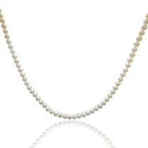 Colar Choker Pérola Branca Unissex Natural Água Doce Fecho em Prata 925 - 06668