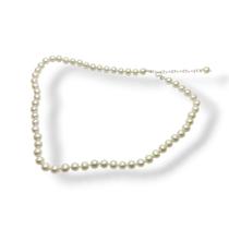 Colar Choker Perola Natural de Agua Doce 6mm com Extensor em Prata 925