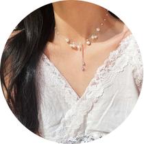 Colar Choker Pérolas Cristais Feminino Luxuoso Vintage Cláss