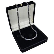 Colar Choker Pérolas Negras 2x4mm 40cm Banho De Ouro 4826 Colar Choker Pérolas Negras 2x4mm 40cm Banho De Ouro 4826