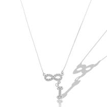 Colar Choker Pingente Love Pet Infinito Ossinho Prata Pedra Colar Choker Pingente Love Pet Infinito Ossinho Prata Pedra