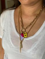 Colar Choker Pingentes Coloridos Blogueira Papilloo Colar Choker Pingentes Coloridos Blogueira Papilloo