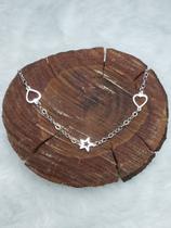 Colar Choker Prata925 Coração e Estrela Colar Choker Prata925 Coração e Estrela