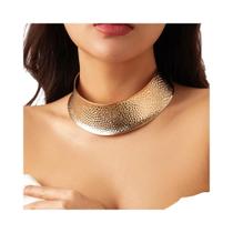 Colar Choker Punk Feminino Ajustável Com Corrente Larga, Estilo Grunge Steampunk, Fio Metálico,