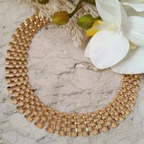 Colar Choker Rendado Banhado Ouro Colar Choker Rendado Banhado Ouro