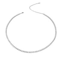 Colar Choker Riviera Cristal Banhado a Prata