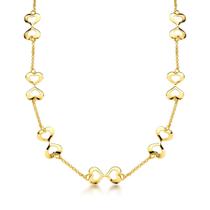 Colar Choker Romântico com duplo coração Banhada a Ouro 18k