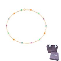 Colar Choker Rommanel Colorida Banhada A Ouro 18k Com Cristais