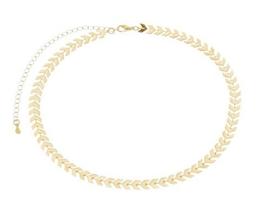 Colar Choker Setas Lisas Banhado em Ouro 18K