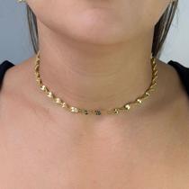 Colar Choker Singapura Grande Banhado em Ouro 18k Colar Choker Singapura Grande Banhado em Ouro 18k