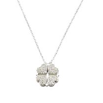 Colar Choker Trevo 4 Corações Cravejados com Ímã Prata 925