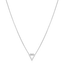 Colar Choker Triangulo Cravejado Folheado Prata 925