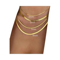 Colar Choker Unissex Em Aço Inoxidável Dourado À Prova d'Água Com Corrente De Cobra, Presente De