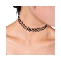 Colar Choker Vintage Preto Gótico Com Fio Trançado Elástico Para Meninas Punk, Presente De Moda Para Colar Choker Vintage Preto Gótico Com Fio Trançado Elástico Para Meninas Punk, Presente De Moda Para