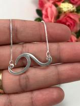 Colar Chokers Prata Legitima 925 Onda Do Mar Regulavel Colar Chokers Prata Legitima 925 Onda Do Mar Regulavel