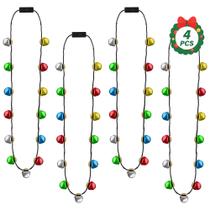 Colar Christmas Light, 4 peças, 13 sinos, jingle para mulheres e homens Colar Christmas Light, 4 peças, 13 sinos, jingle para mulheres e homens