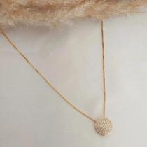 Colar Chuveirinho com MicrozircôniasMadrepérola folheado a ouro 18k Colar Chuveirinho com MicrozircôniasMadrepérola folheado a ouro 18k