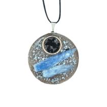 Colar Cianita Azul Turmalina Negra Orgonite Arcanjo Miguel Proteção Colar Cianita Azul Turmalina Negra Orgonite Arcanjo Miguel Proteção