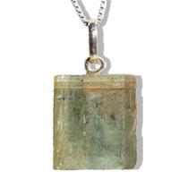 Colar Cianita Verde Canudo Pedra Natural Pino Prata 950