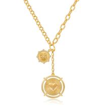 Colar CLASSYZINT Gold Chunky Chain com pingente de coração feminino