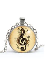 Colar Clave de Sol Símbolo da Partitura Musical Unissex