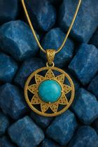 colar cobra 60 cm com Grande Flor Turquesa Encanto